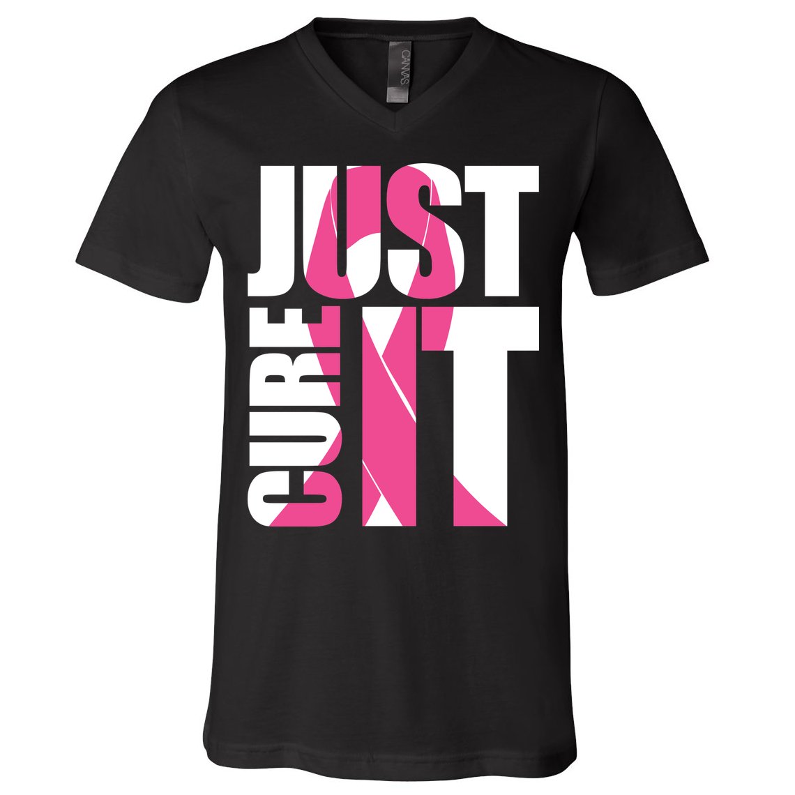 Just Cure It Breast Cancer Tribute V-Neck T-Shirt
