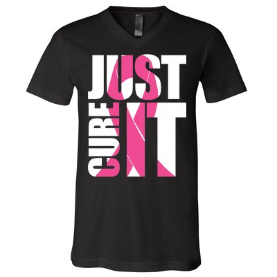 Just Cure It Breast Cancer Tribute V-Neck T-Shirt