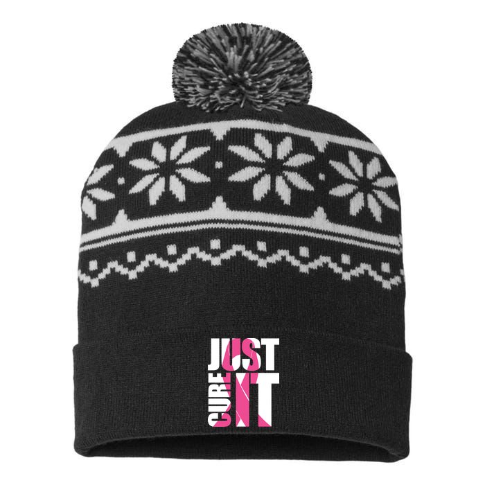 Just Cure It Breast Cancer Tribute USA-Made Snowflake Beanie