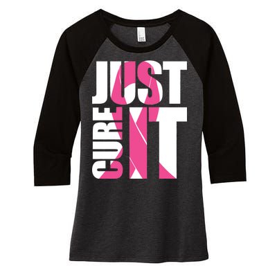 Just Cure It Breast Cancer Tribute Women's Tri-Blend 3/4-Sleeve Raglan Shirt