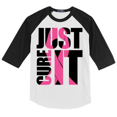 Just Cure It Breast Cancer Tribute Kids Colorblock Raglan Jersey