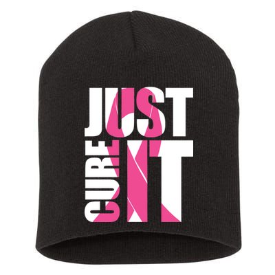 Just Cure It Breast Cancer Tribute Short Acrylic Beanie