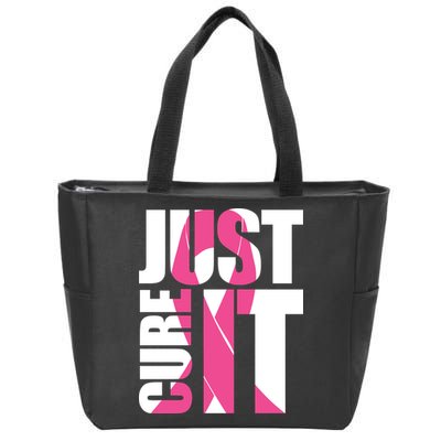 Just Cure It Breast Cancer Tribute Zip Tote Bag