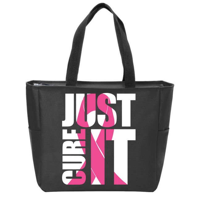 Just Cure It Breast Cancer Tribute Zip Tote Bag
