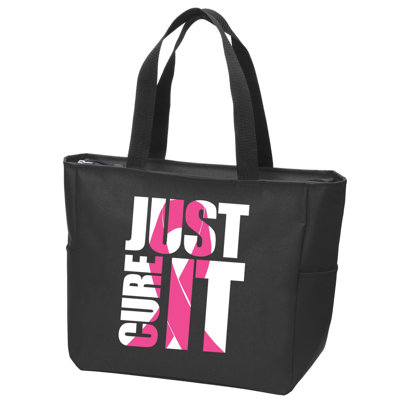 Just Cure It Breast Cancer Tribute Zip Tote Bag