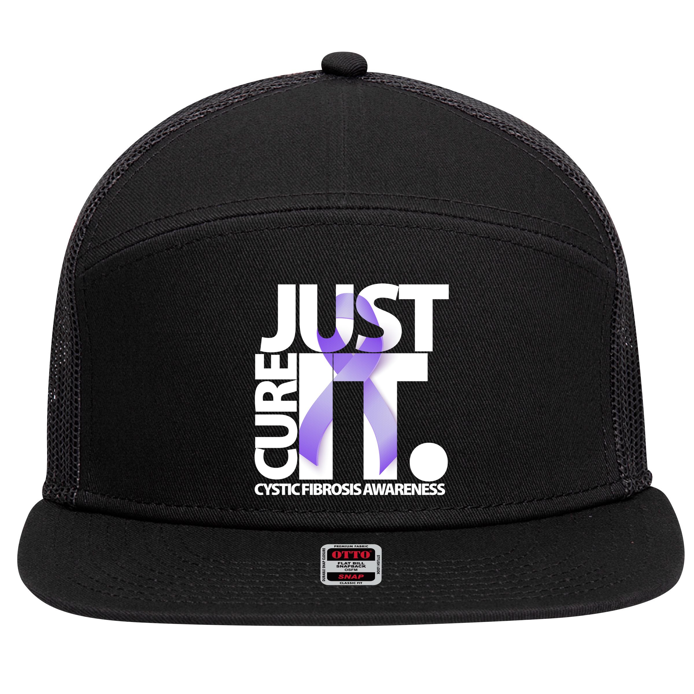 Just Cure it Cystic Fibrosis 7 Panel Mesh Trucker Snapback Hat