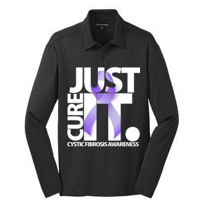 Just Cure it Cystic Fibrosis Silk Touch Performance Long Sleeve Polo