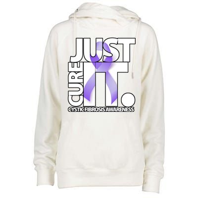 Just Cure it Cystic Fibrosis Womens Funnel Neck Pullover Hood