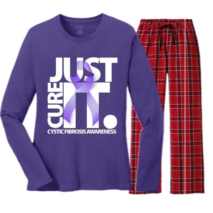 Just Cure it Cystic Fibrosis Women's Long Sleeve Flannel Pajama Set 