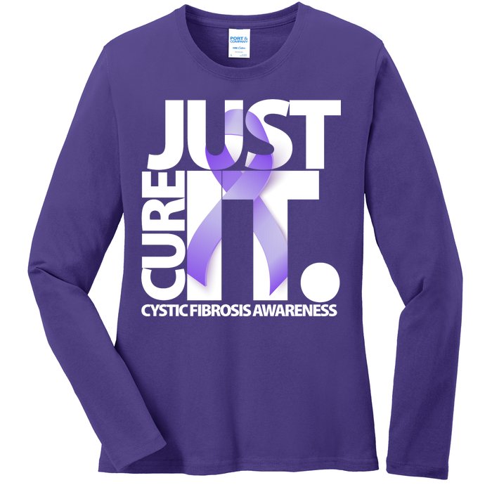 Just Cure it Cystic Fibrosis Ladies Long Sleeve Shirt