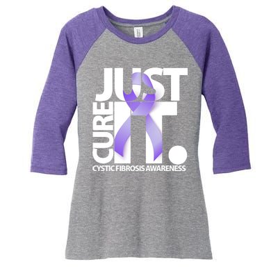 Just Cure it Cystic Fibrosis Women's Tri-Blend 3/4-Sleeve Raglan Shirt