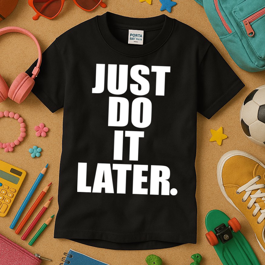 Just Do It Later Kids T-Shirt