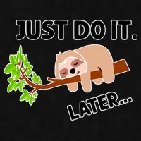 Just Do It Later Funny Lazy Sloth Ladies PosiCharge Tri-Blend Wicking Tank