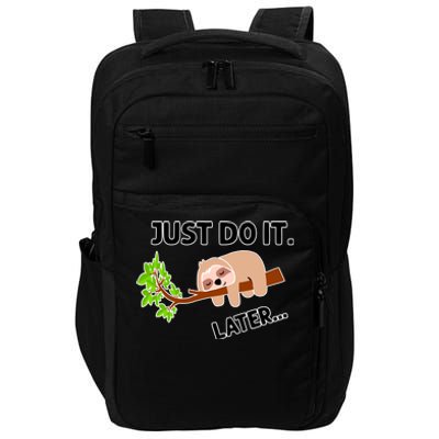 Just Do It Later Funny Lazy Sloth Impact Tech Backpack