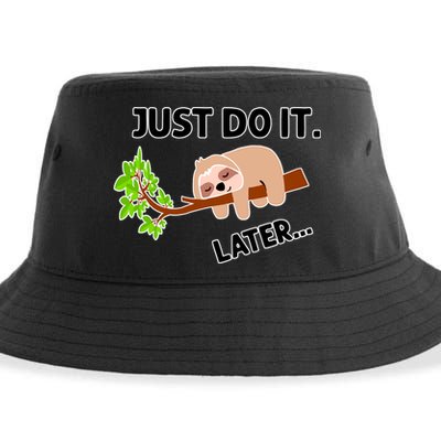 Just Do It Later Funny Lazy Sloth Sustainable Bucket Hat
