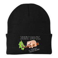 Just Do It Later Funny Lazy Sloth Beanie