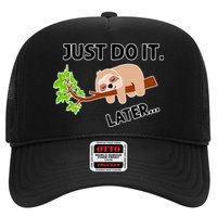 Just Do It Later Funny Lazy Sloth Trucker Hat