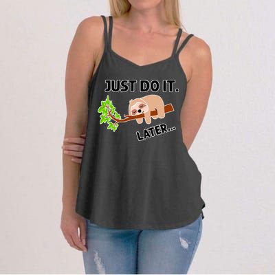 Just Do It Later Funny Lazy Sloth Women's Strappy Tank