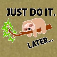 Just Do It Later Funny Lazy Sloth Garment-Dyed Women's Muscle Tee