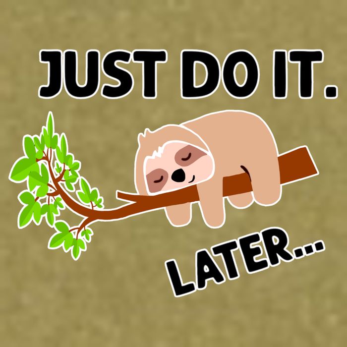 Just Do It Later Funny Lazy Sloth Garment-Dyed Women's Muscle Tee