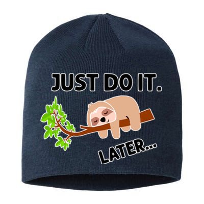 Just Do It Later Funny Lazy Sloth Sustainable Beanie