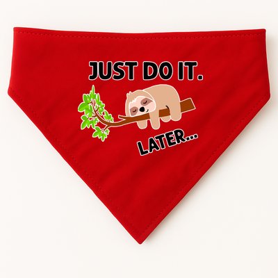 Just Do It Later Funny Lazy Sloth USA-Made Doggie Bandana
