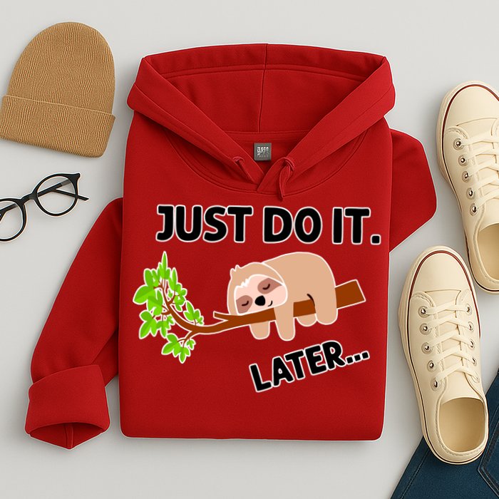 Just Do It Later Funny Lazy Sloth Hoodie