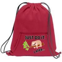 Just Do It Later Funny Lazy Sloth Sweatshirt Cinch Pack Bag