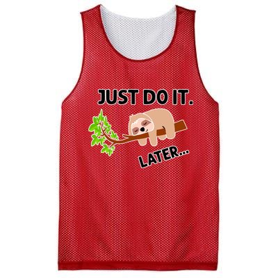 Just Do It Later Funny Lazy Sloth Mesh Reversible Basketball Jersey Tank