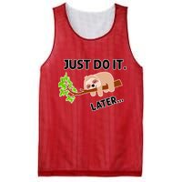 Just Do It Later Funny Lazy Sloth Mesh Reversible Basketball Jersey Tank