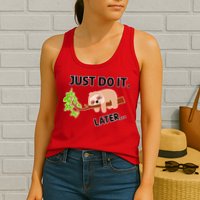 Just Do It Later Funny Lazy Sloth Womens Tank Top