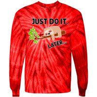 Just Do It Later Funny Lazy Sloth Tie-Dye Long Sleeve Shirt