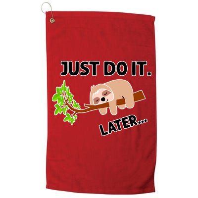 Just Do It Later Funny Lazy Sloth Golf Towel