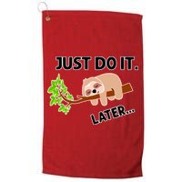 Just Do It Later Funny Lazy Sloth Golf Towel