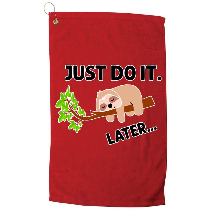 Just Do It Later Funny Lazy Sloth Golf Towel