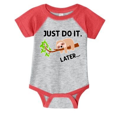 Just Do It Later Funny Lazy Sloth Infant Baby Jersey Bodysuit