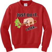 Just Do It Later Funny Lazy Sloth Kids Sweatshirt