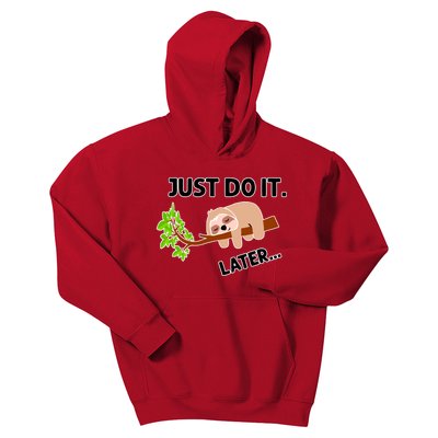 Just Do It Later Funny Lazy Sloth Kids Hoodie