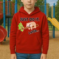 Just Do It Later Funny Lazy Sloth Kids Hoodie