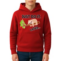 Just Do It Later Funny Lazy Sloth Kids Hoodie