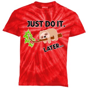 Just Do It Later Funny Lazy Sloth Kids Tie-Dye T-Shirt