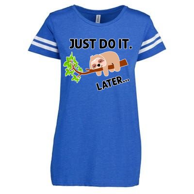 Just Do It Later Funny Lazy Sloth Enza Ladies Jersey Football T-Shirt