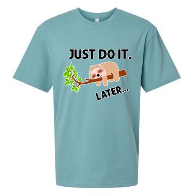 Just Do It Later Funny Lazy Sloth Sueded Cloud Jersey T-Shirt