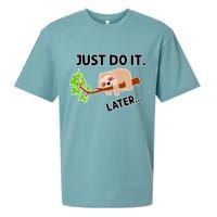 Just Do It Later Funny Lazy Sloth Sueded Cloud Jersey T-Shirt