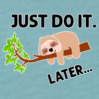 Just Do It Later Funny Lazy Sloth Sueded Cloud Jersey T-Shirt