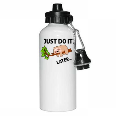 Just Do It Later Funny Lazy Sloth Aluminum Water Bottle