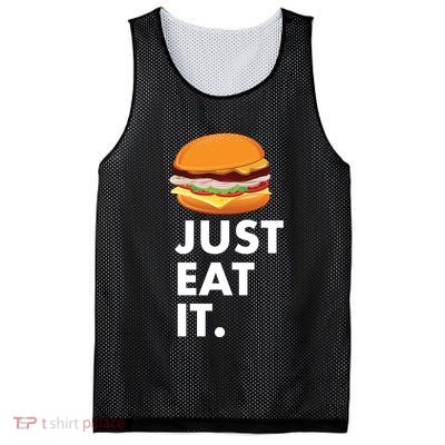 Just Eat It Hamburger Lover  Mesh Reversible Basketball Jersey Tank