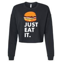 Just Eat It Hamburger Lover  Cropped Pullover Crew