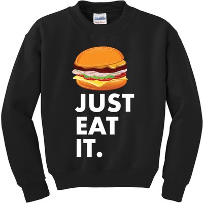 Just Eat It Hamburger Lover  Kids Sweatshirt