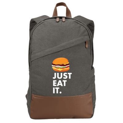 Just Eat It Hamburger Lover  Cotton Canvas Backpack